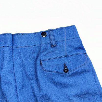 VTG Wool Trousers Pants Sz 31x31 1940s WWII Button Fly Wide Leg Dress Suit Blue
