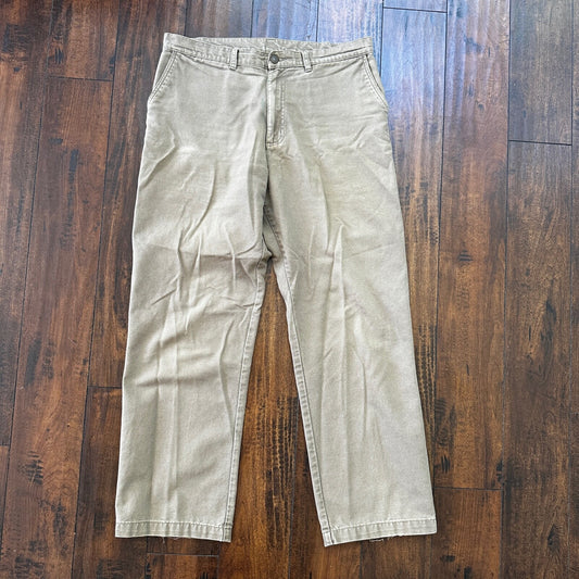 PATAGONIA Khaki Organic Cotton Flat 35 Front Pants Men' Size 34x30 VTG