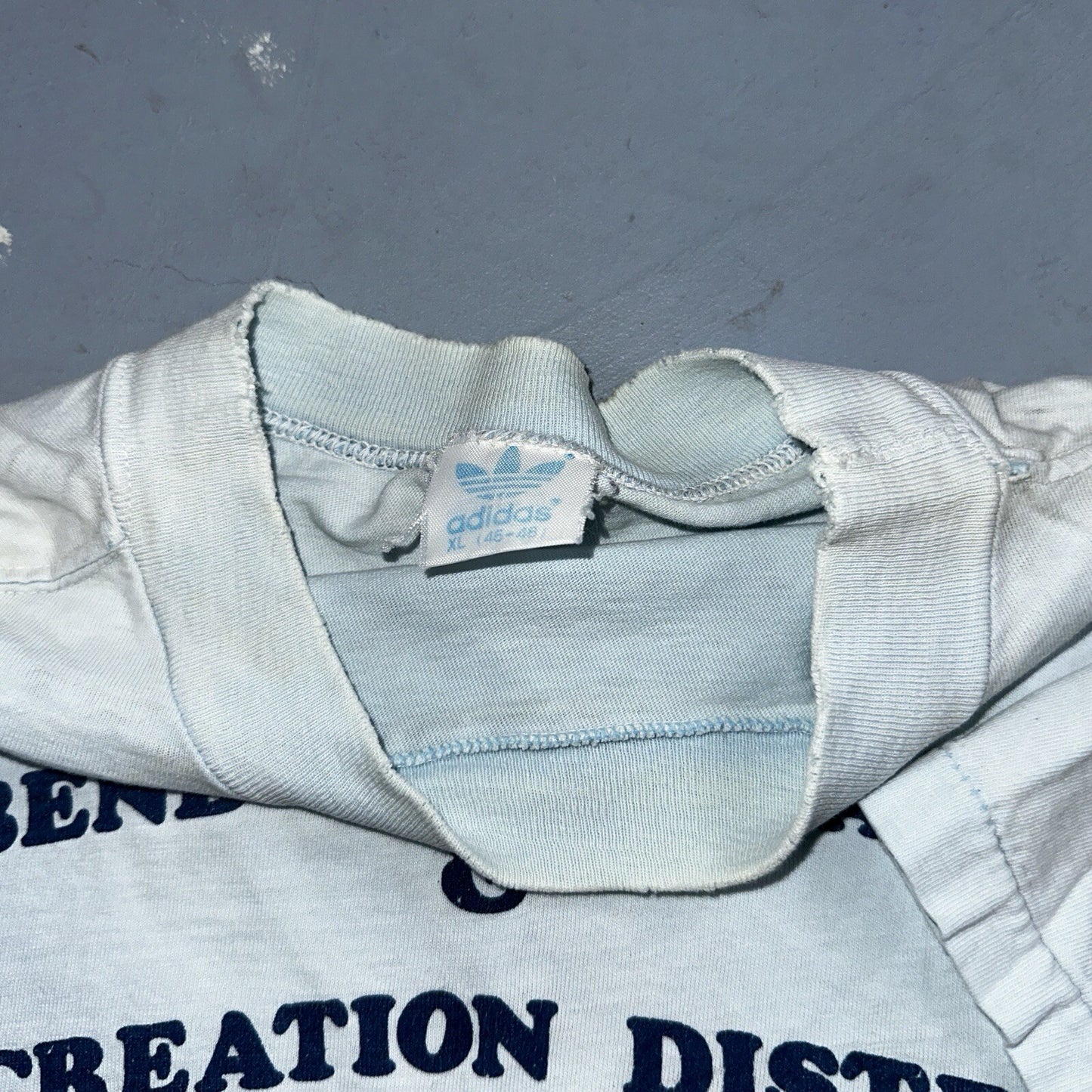 Adidas VTG 1980s Oregon Bend Trefoil T Shirt Blue Size XL 80s Marathon RARE PDX