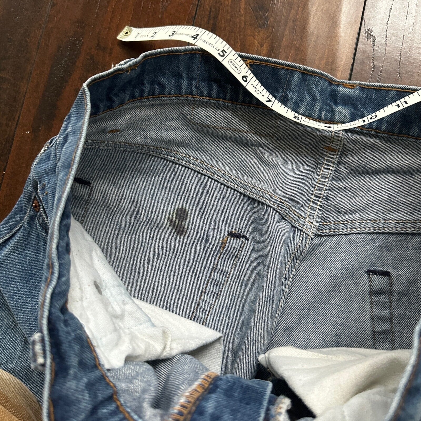 Vintage 80s Levis 505 36x36 USA Blue Jeans 501 Act 34x34 Med Wash