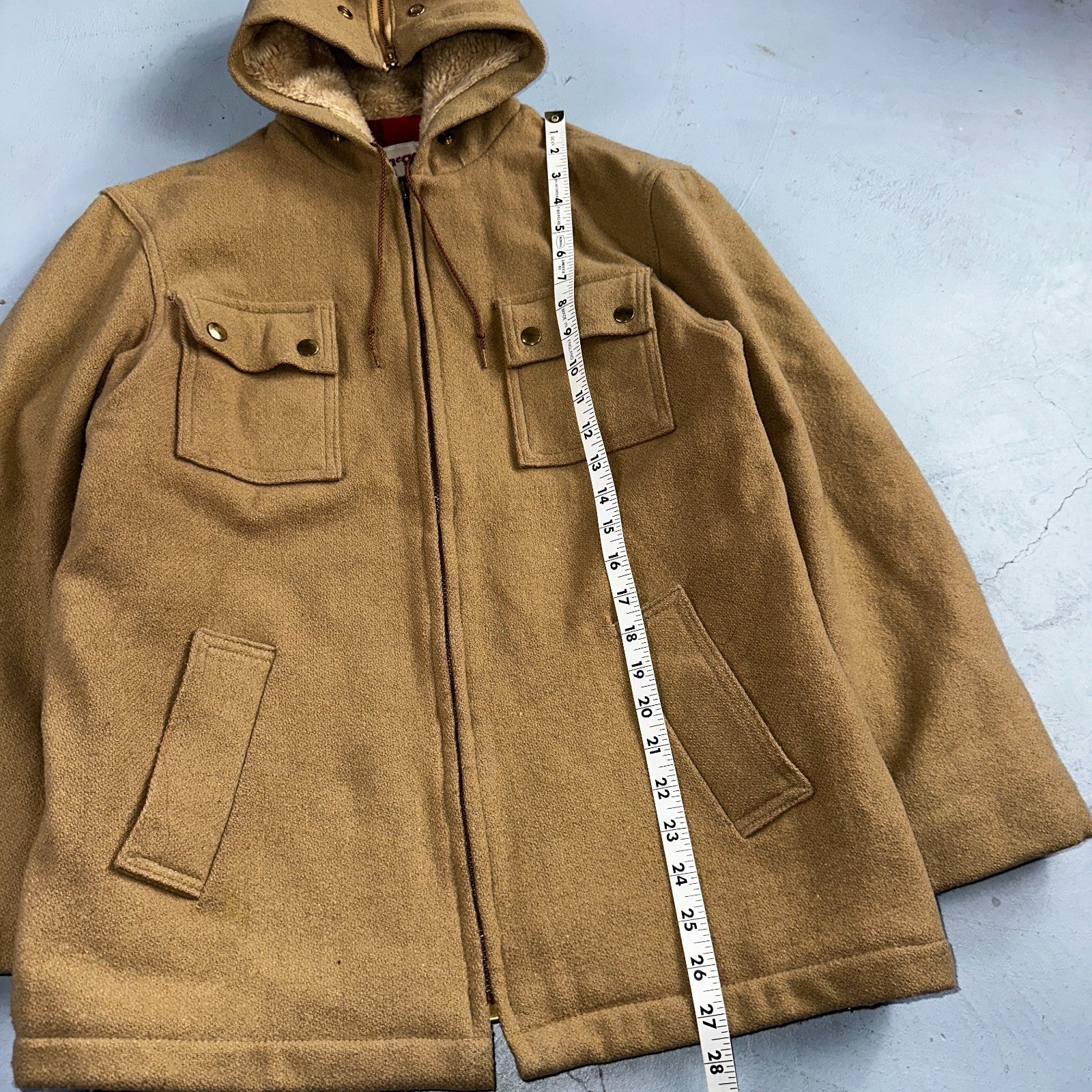 McGREGOR Sportswear VTG Sz 38 Wool Lined Hooded Field Ranch Jacket Coat 60s 70s