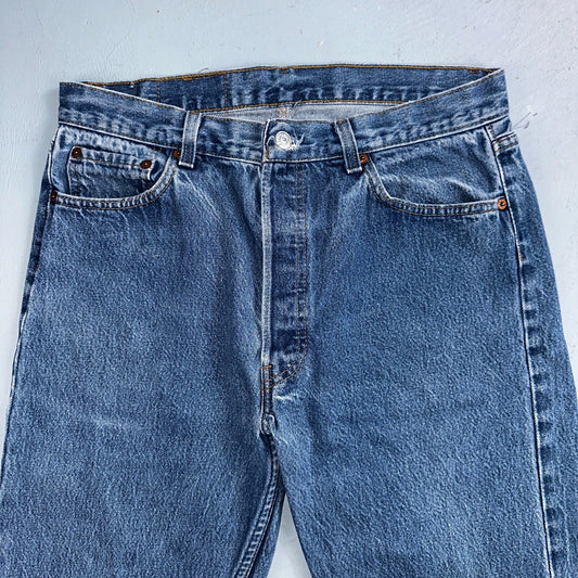 Levis 501 Vintage 80s USA XX Straight Leg Jeans Blue Med Wash 1980s Act 31x31
