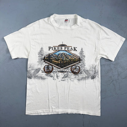 Pikes Peak Colorado Travel Anvil 90s VTG T Shirt Single Stitch Trees Explore