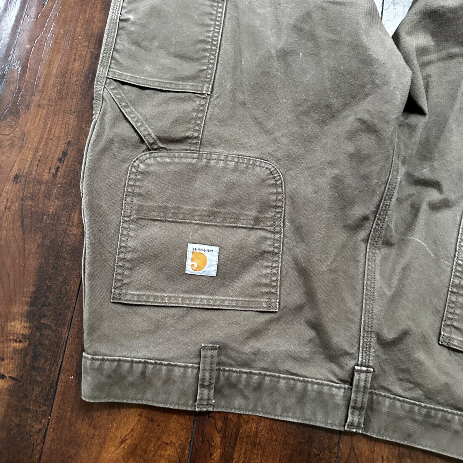 Carhartt Duck Relaxed Fit Jeans Carpenter Pants Brown 103279 217 Mens Size 40x30