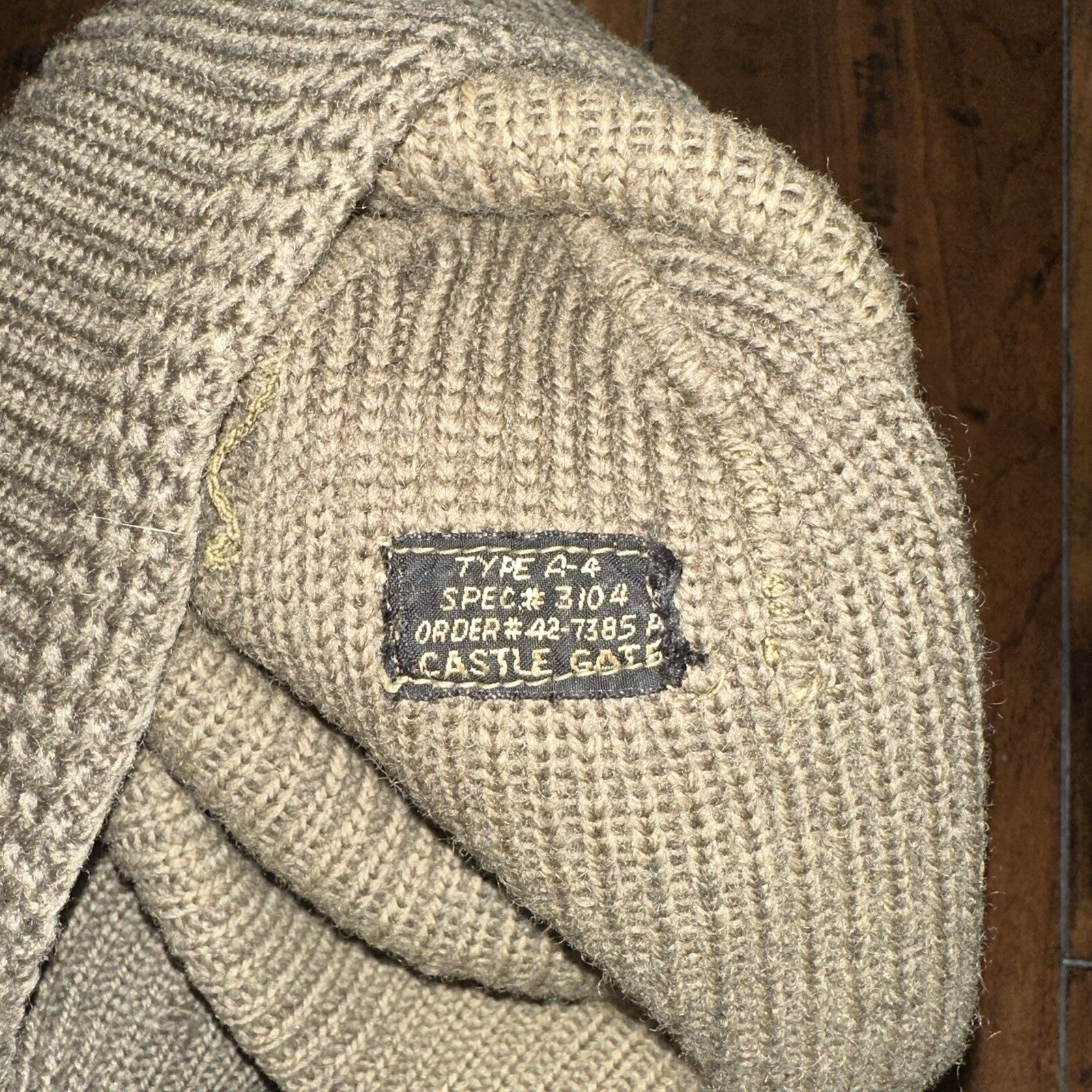 Vintage WWII Watch Cap Hat A-4 Rare Green Air Force Army 40s 50s Military OG WW2