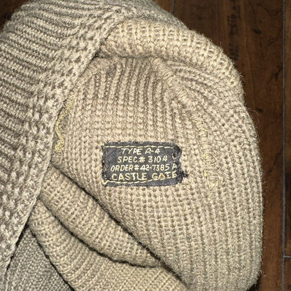 Vintage WWII Watch Cap Hat A-4 Rare Green Air Force Army 40s 50s Military OG WW2