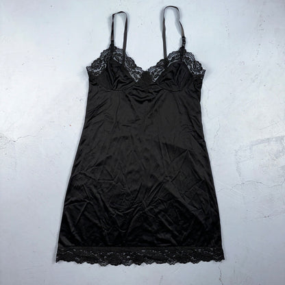 Vintage 1970s Kayser Lingerie Slip Dress Sleepwear Full Sweep Nightgown Lace 70s