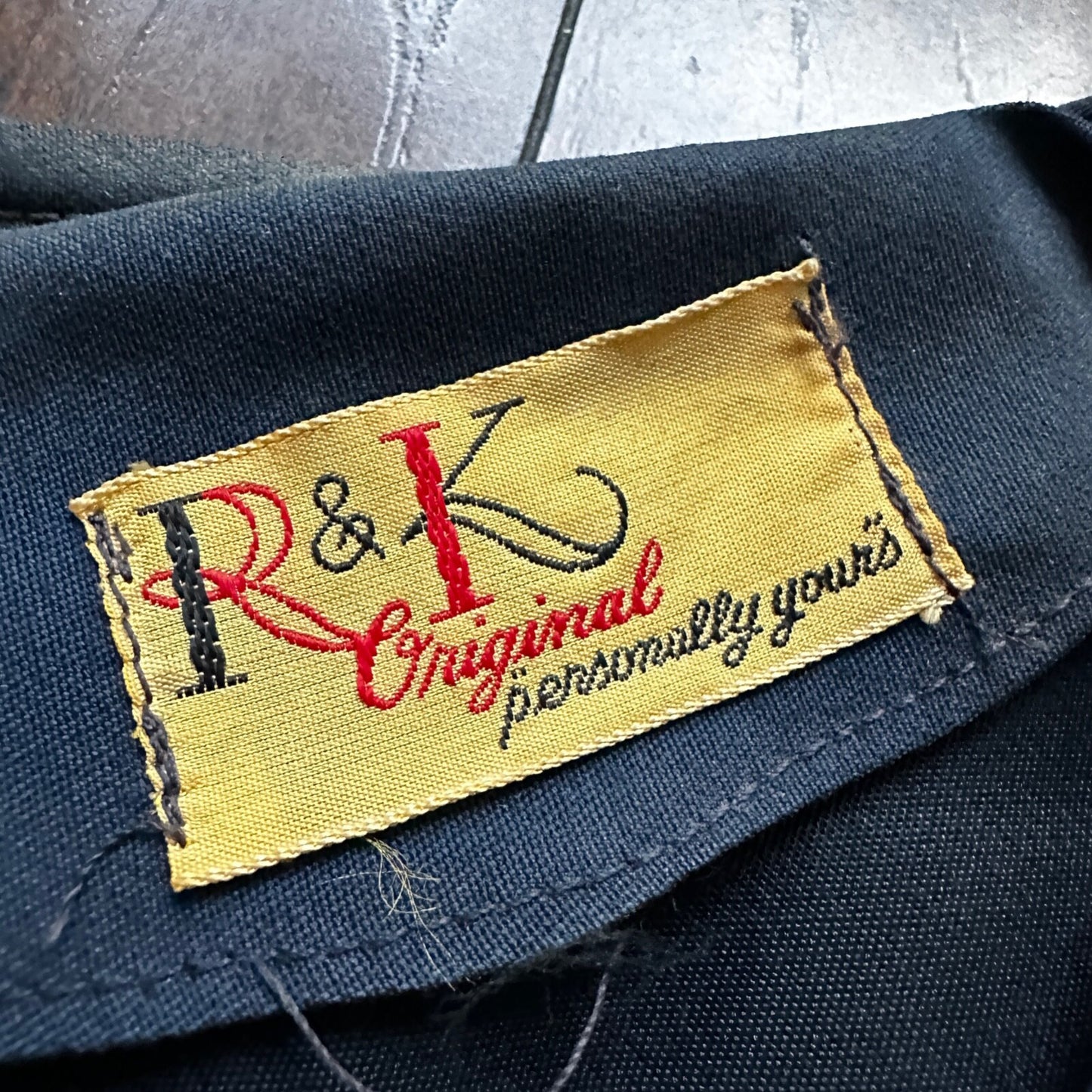 Real Vintage 1940s R & K Original Long Navy Top Button Down Dress Women's 40s