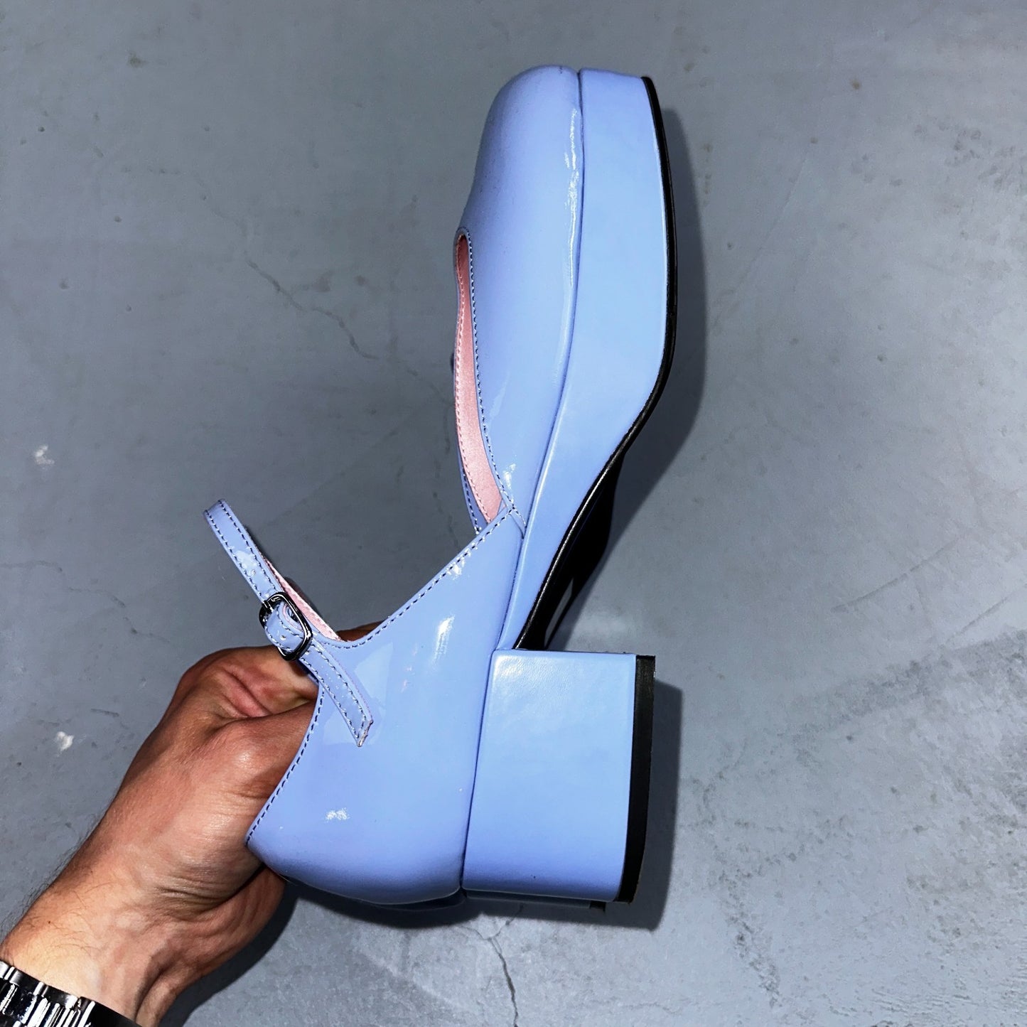 Jeffrey Campbell Ecolier Platform Pump Maddison Mary Jane Blue Platform Shoes