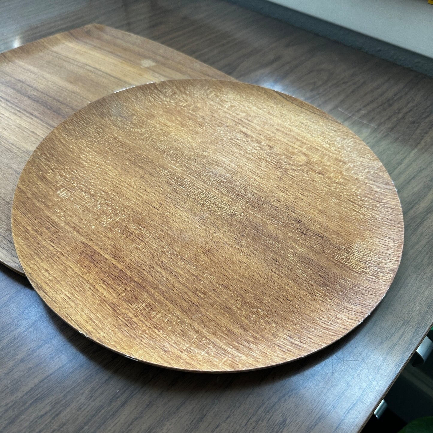 Shigemichi Aomine Teak Tray Plate Japan MCM Eames Nelson Round And Square Lot 2