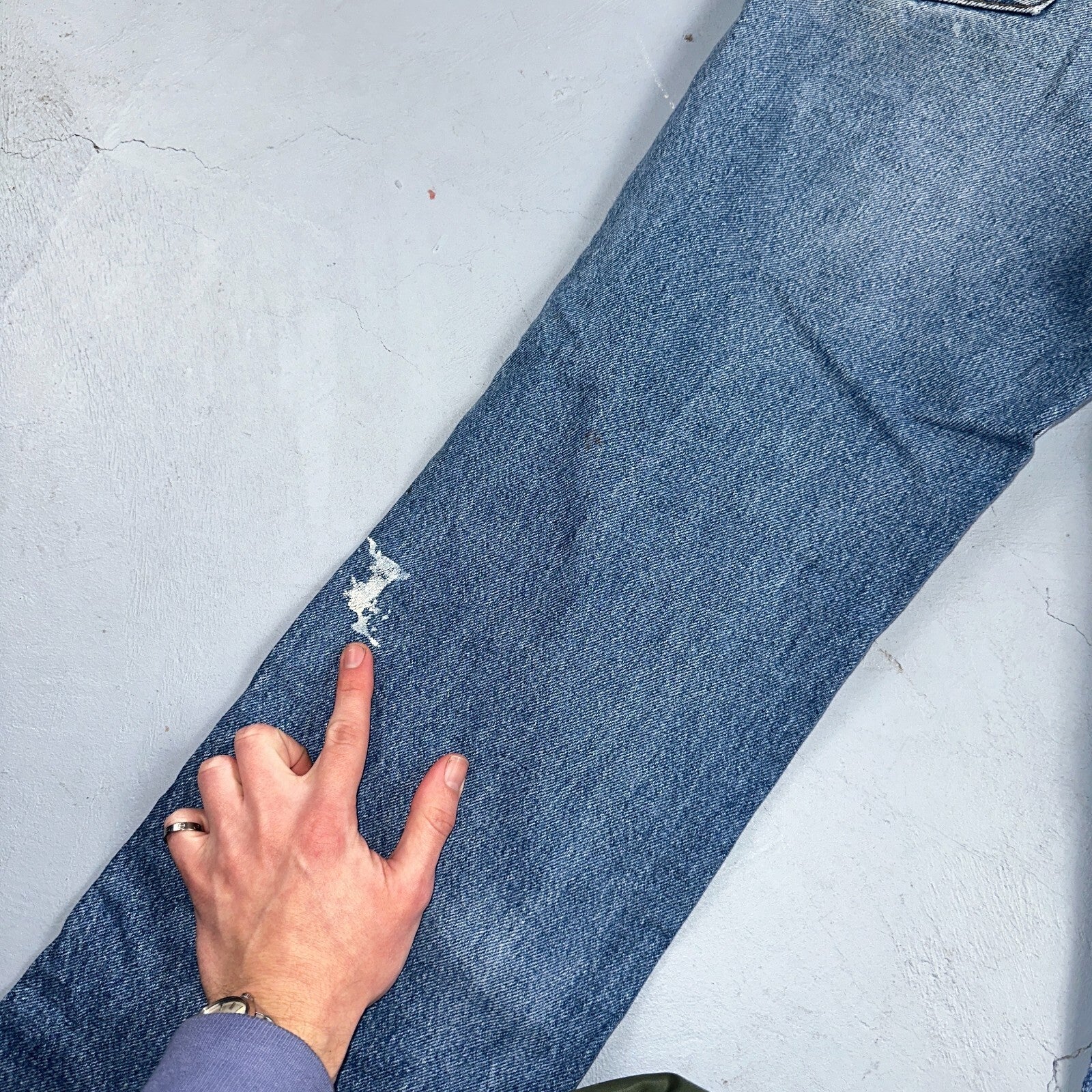 Levis 517 Vintage 80s USA Orange Tab Bootcut Flare Blue Worn Jeans Act 34x30