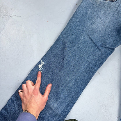 Levis 517 Vintage 80s USA Orange Tab Bootcut Flare Blue Worn Jeans Act 34x30