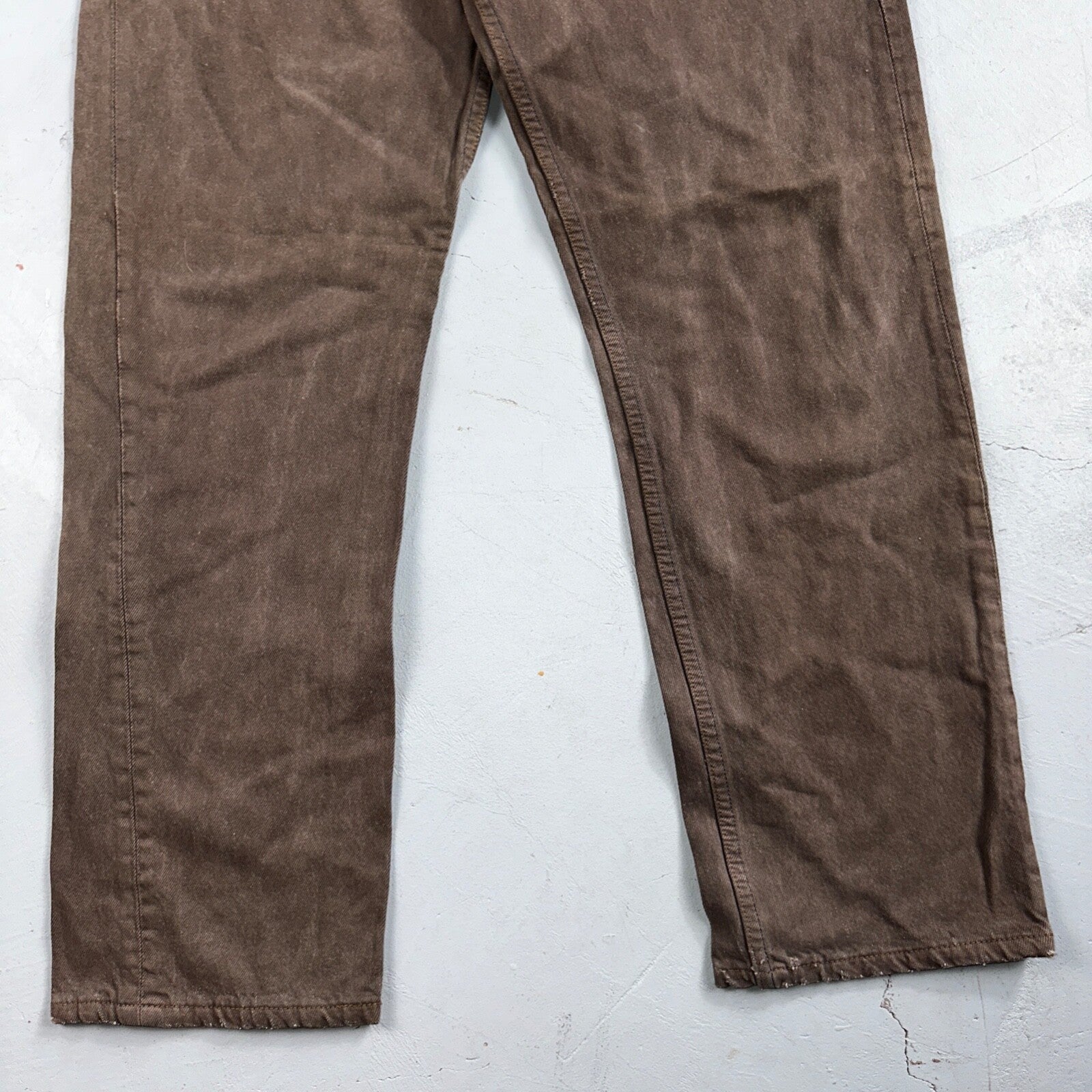 Levis 501 Vintage 90s USA XX Straight Leg Jeans Overdyed Brown 36x30 Act 33x29