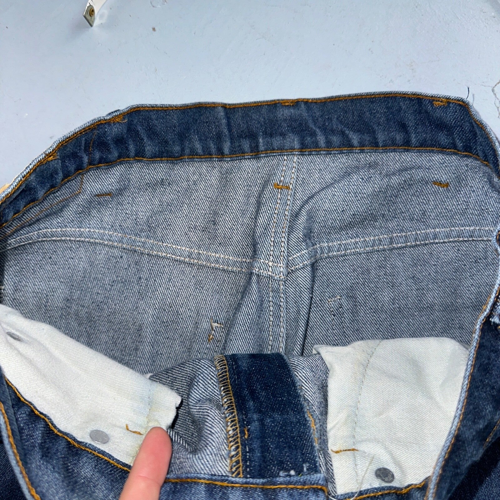 Levis 517 VTG Jeans Mens 34x36 Blue Boot Cut Orange Tab Western USA 80s 33x36