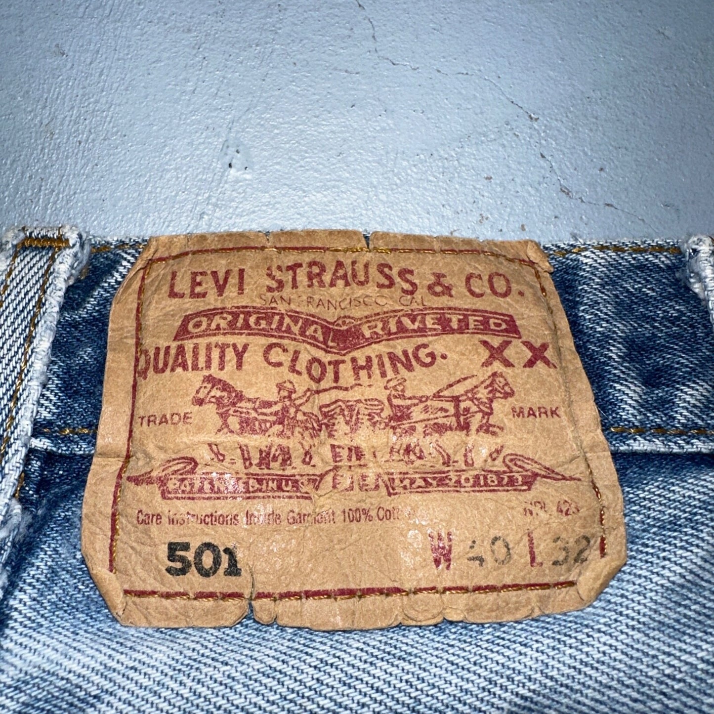 Levis 501 Vintage 90s Mexico Straight Leg Jeans 40x32 Y2K Light Wash Act 38x30