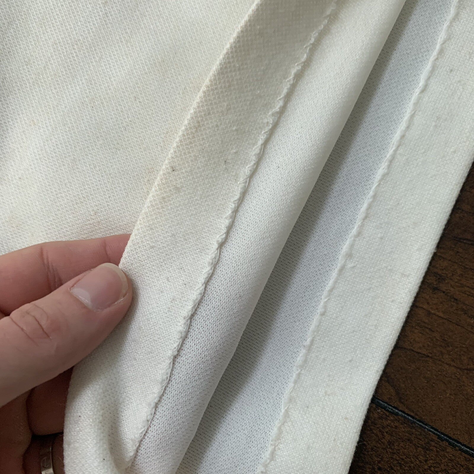 Vintage Mijoi White Striped Business Dress With Short sleeve Shoulder Button 80s