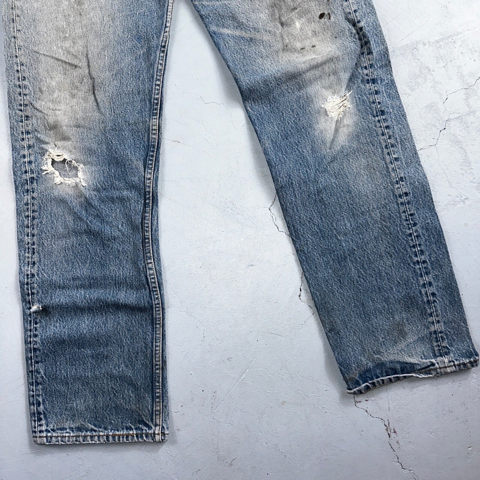 Levis 501 Vintage 90s USA XX Straight Leg Jeans Blue Thrashed 36x36 Act 33x31