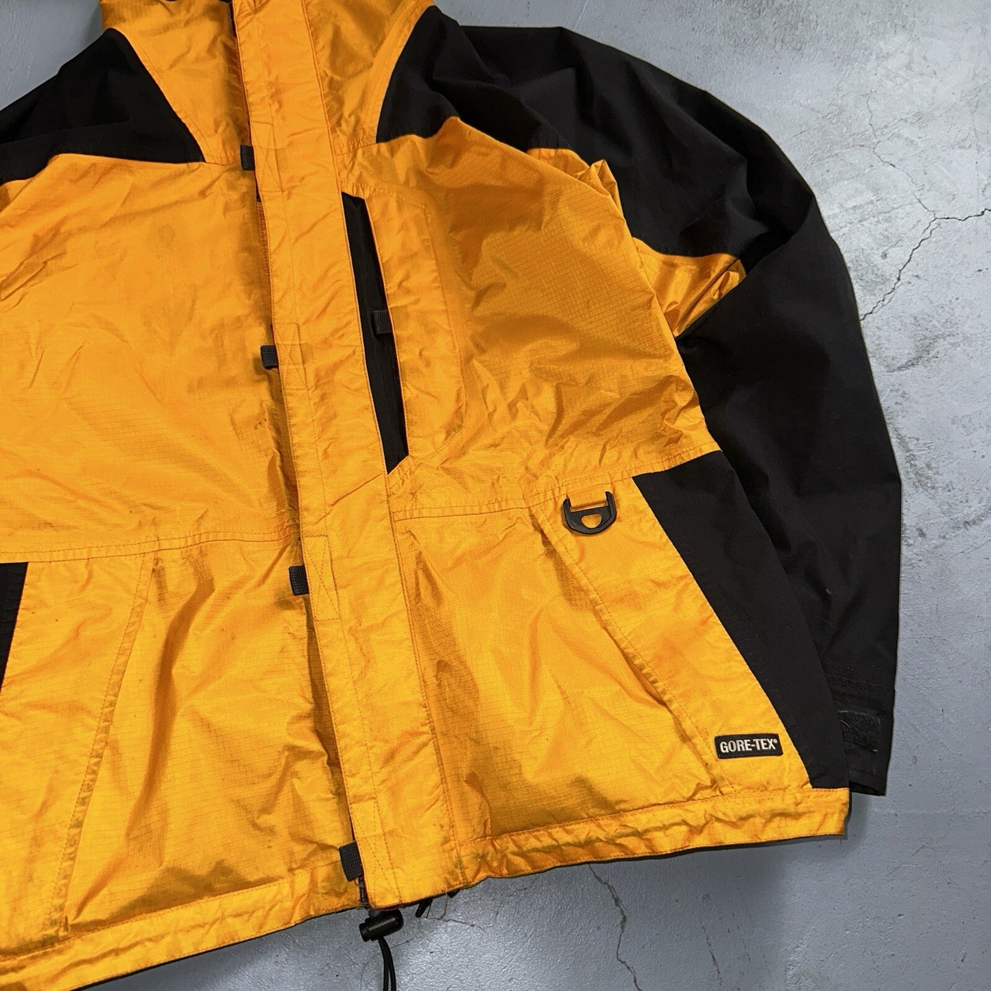 Gore Tex VTG Jacket Mens M Yellow Equinox Mountain Guide Full Zip Goretex Hike
