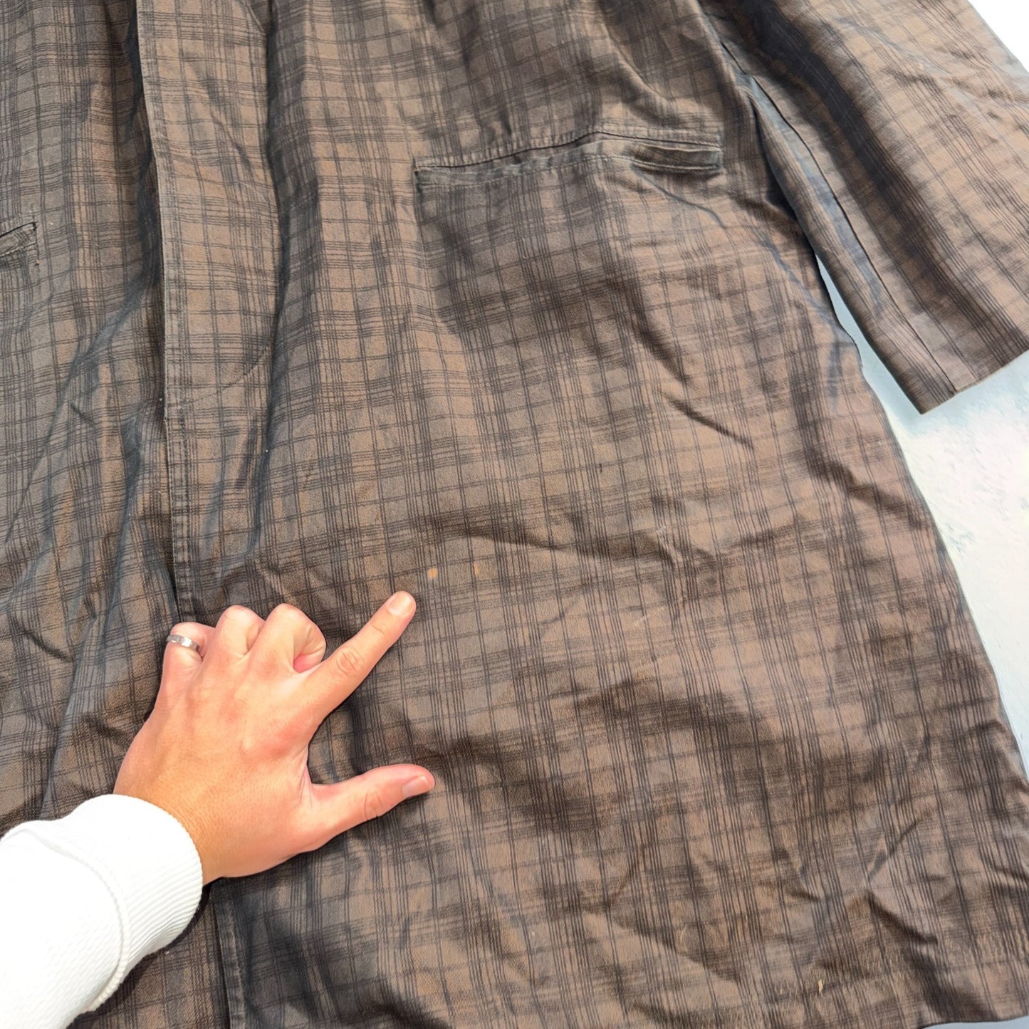 Vintage Size 42 All Weather Trench Coat Men Brown Button Rain Coat 1960s 60s