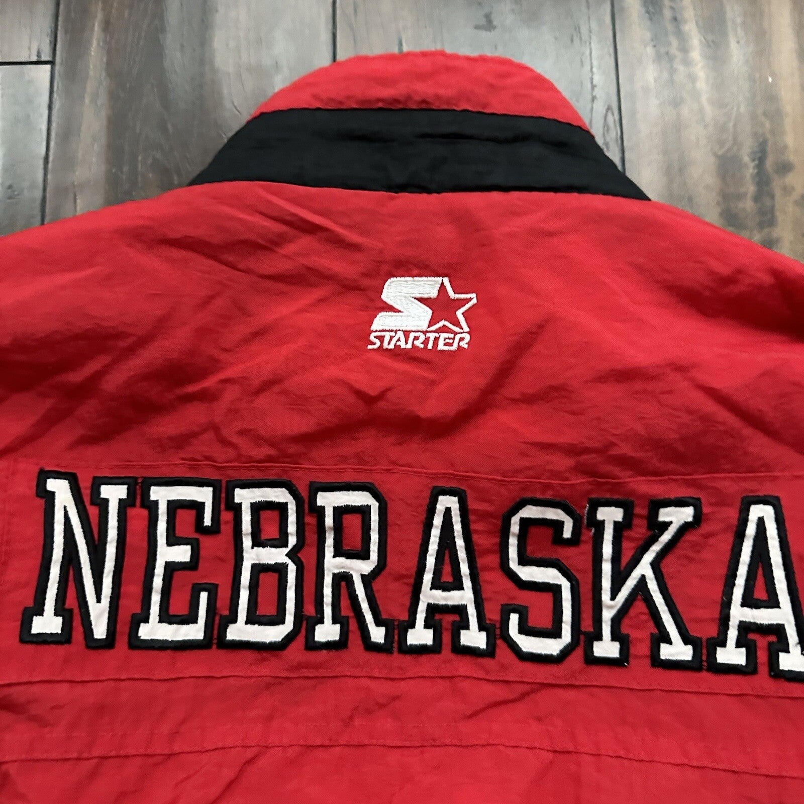 Vintage 90s 80s Nebraska Huskers Full Zip Starter Jacket Puffer Men's Large NCAA