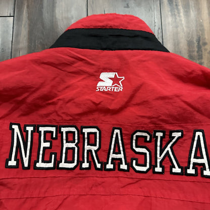 Vintage 90s 80s Nebraska Huskers Full Zip Starter Jacket Puffer Men's Large NCAA