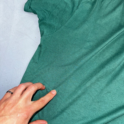 Blank 90s Fruit Of The Loom Pocket VTG T Shirt Y2K Green Selvedge Worn Thrashed