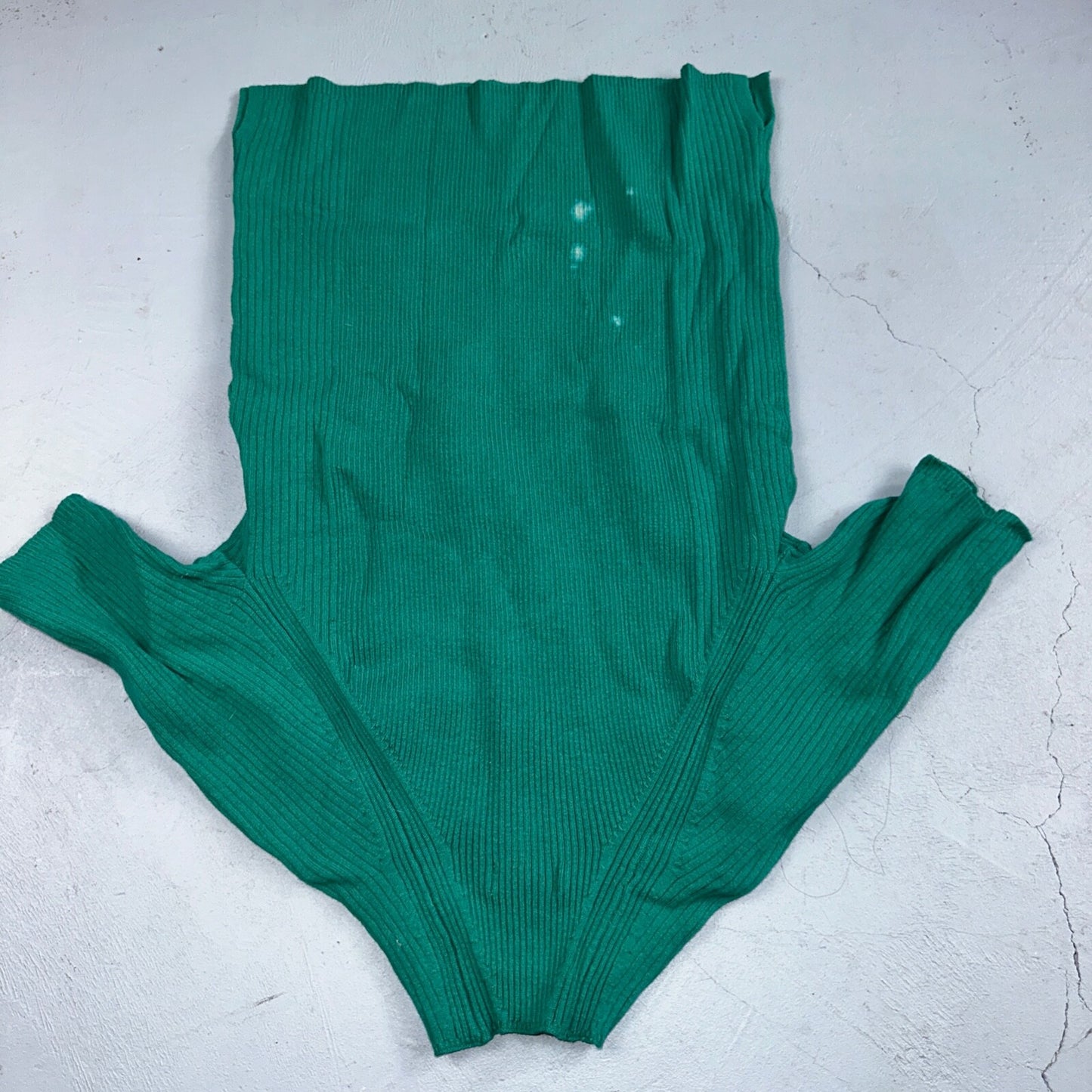 Prologue Womens XS Sweater Green Cozy Knit Pullover Mid Sleeve High Bleach