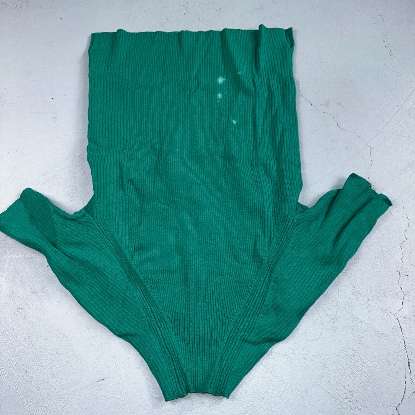 Prologue Womens XS Sweater Green Cozy Knit Pullover Mid Sleeve High Bleach