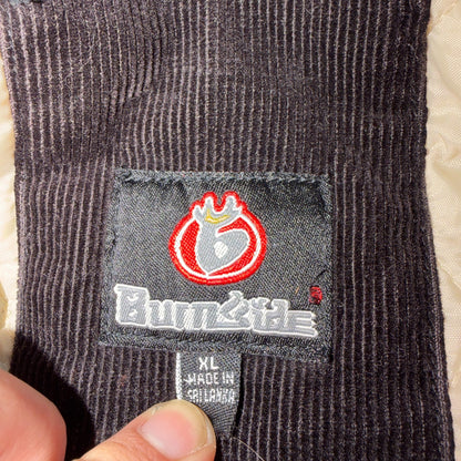 VTG Burnside Corduroy Jacket Size XL Button Front Long Sleeve Brown Outerwear