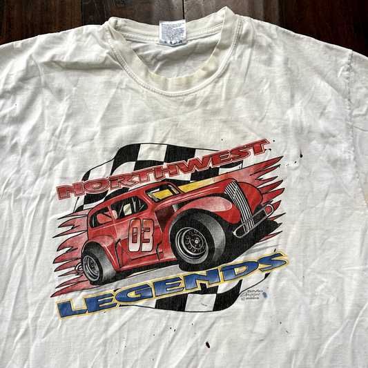 Racing Northwest Legends Car Vintage T Shirt Y2K Nascar Oregon Cool Motors