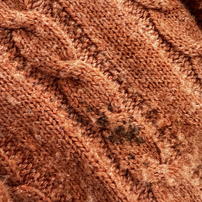 Vintage Jantzen Mens M Crewneck Sweater Orange USA Coogi Style Ugly Knit 60s