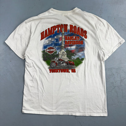 Harley Davidson Yorktown Hampton VTG T Shirt Motorcycle Bike Graphic Y2K Ride