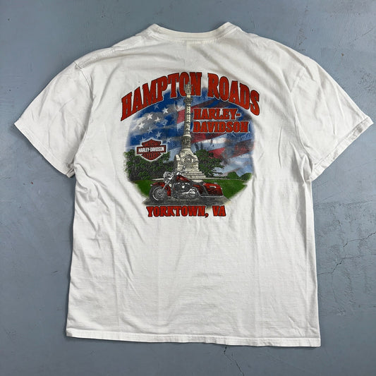 Harley Davidson Yorktown Hampton VTG T Shirt Motorcycle Bike Graphic Y2K Ride