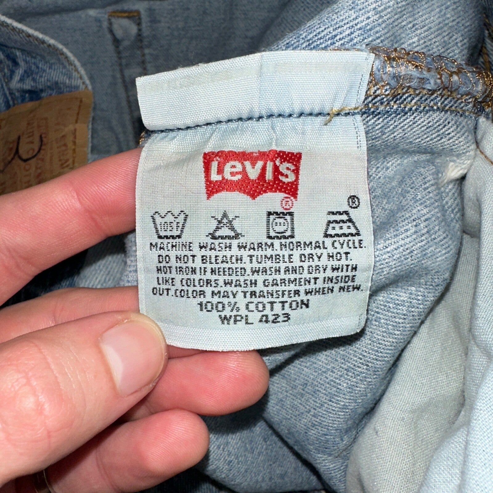 Levis 501 Vintage 90s Mexico Straight Leg Jeans 38x30 Y2K Light Wash Act 37x29