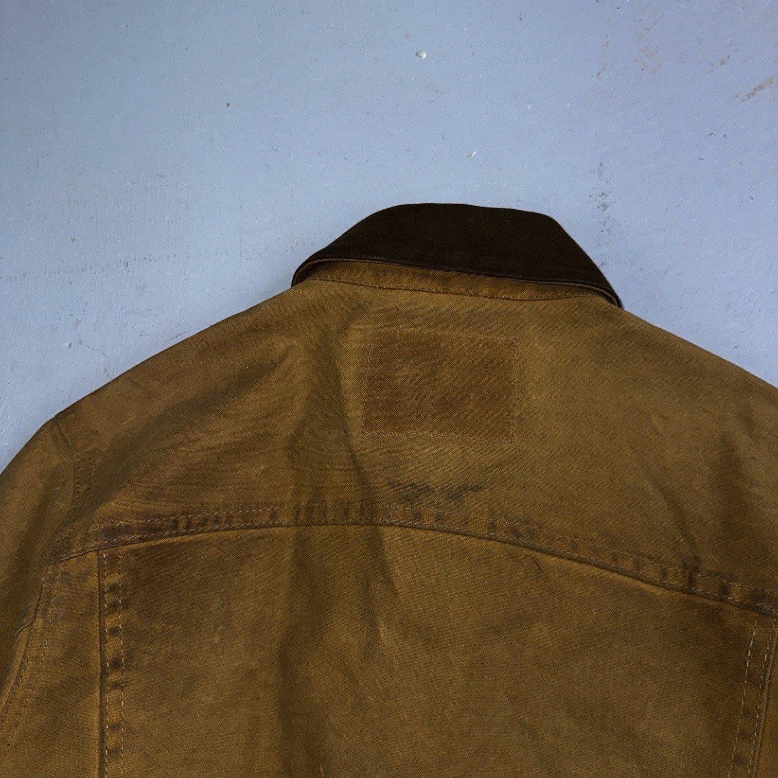 Filson x Levis Tin Cloth Trucker Jacket Men’s Small Tan Made In USA VTG Oil