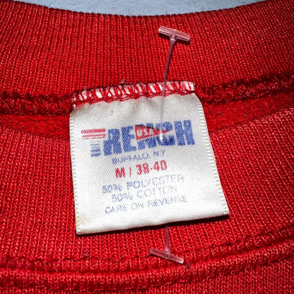 Vintage Trench Sweatshirt San Francisco 49ers Red Long Sleeve M Crewneck 80s