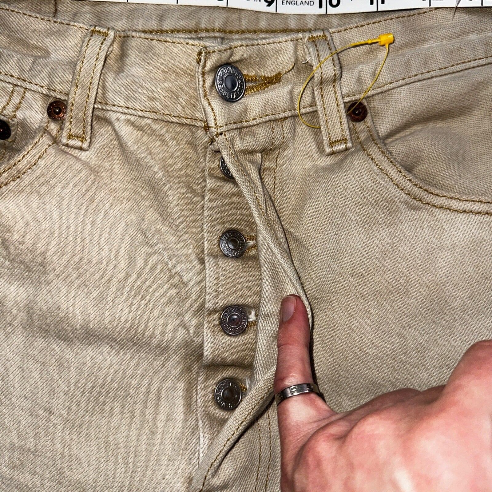 Levis 501 Vintage Y2K Mexico XX Straight Leg Jeans Beige Wash 32x32 Ac 31x28