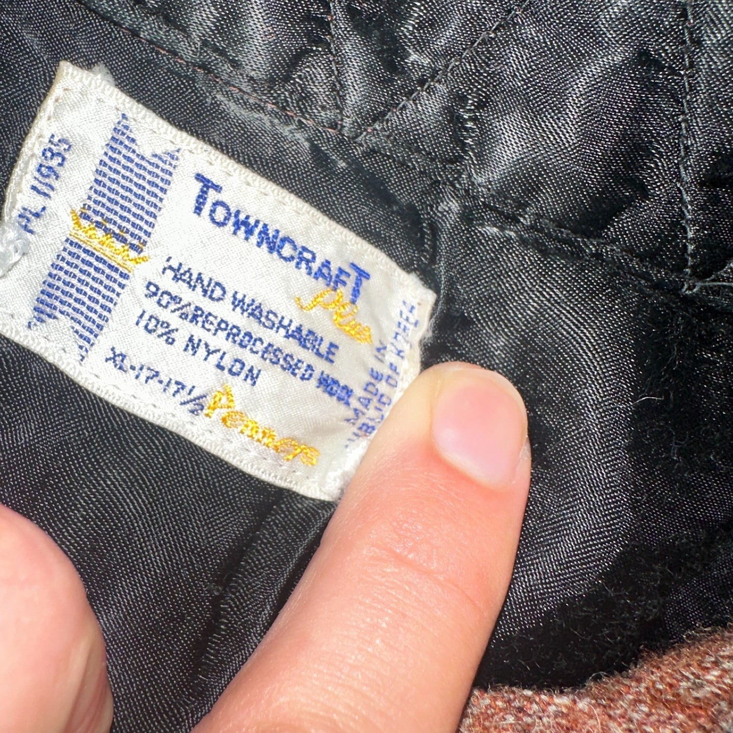 Vintage 60s 70s Towncraft Wool Flannel Blend Button Up Shirt Penneys XL Orange