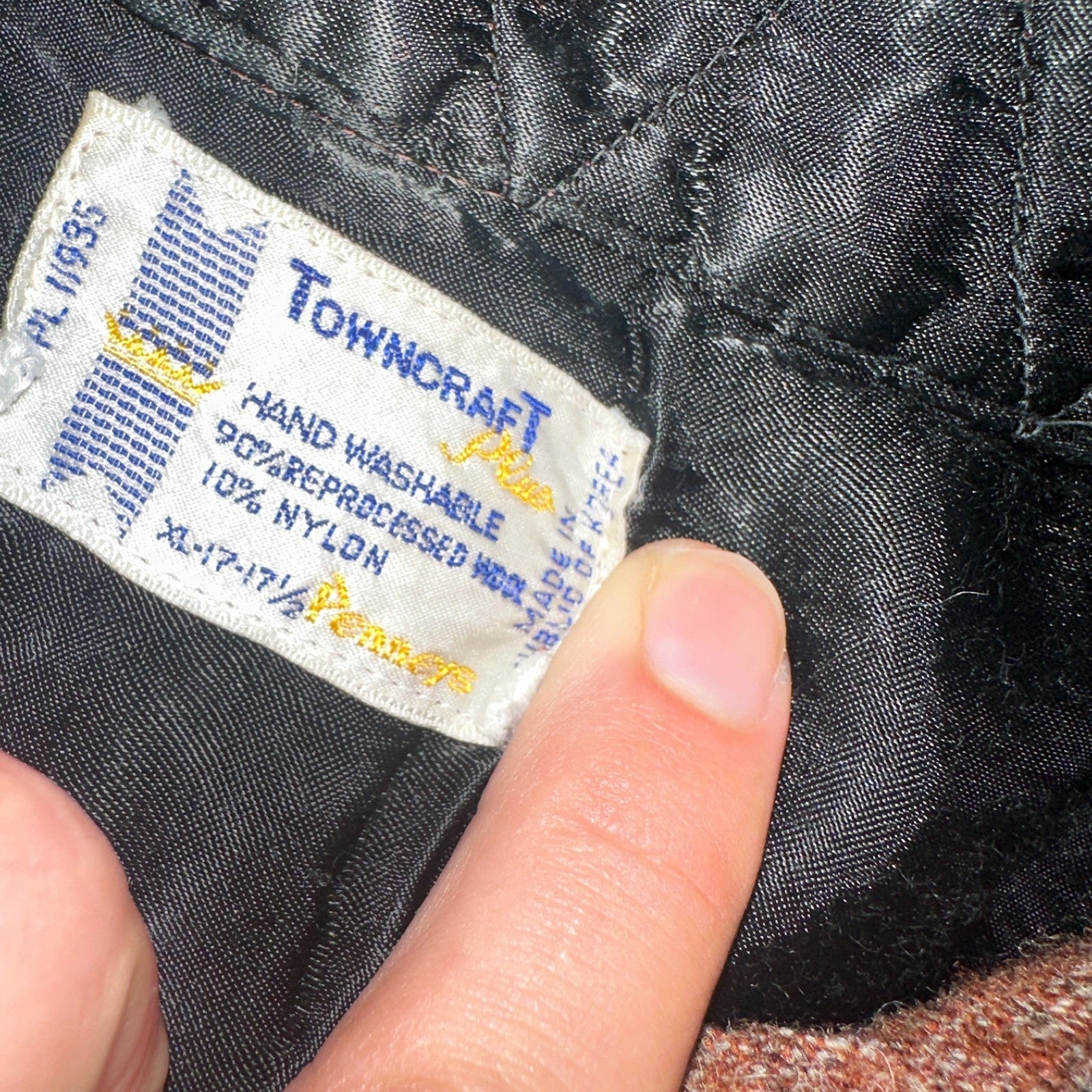 Vintage 60s 70s Towncraft Wool Flannel Blend Button Up Shirt Penneys XL Orange