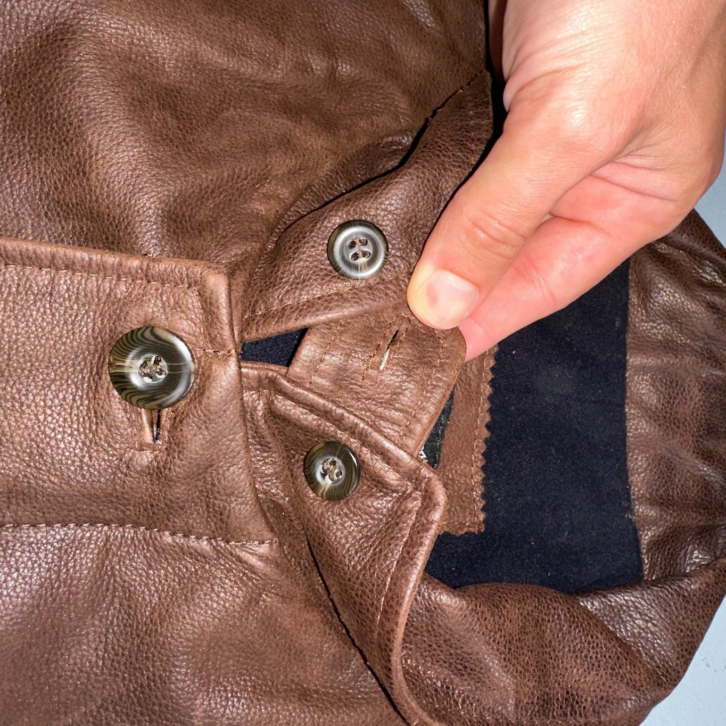 Men’s Vtg Sheepskin Coat Factory Leather Chore Coat 44 Lined 1980s Barn USA 80s