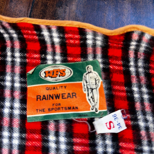 Vintage 80s WFS Rainwear Waterproof Hunting Vest 1980s Travel Flannel Oregon