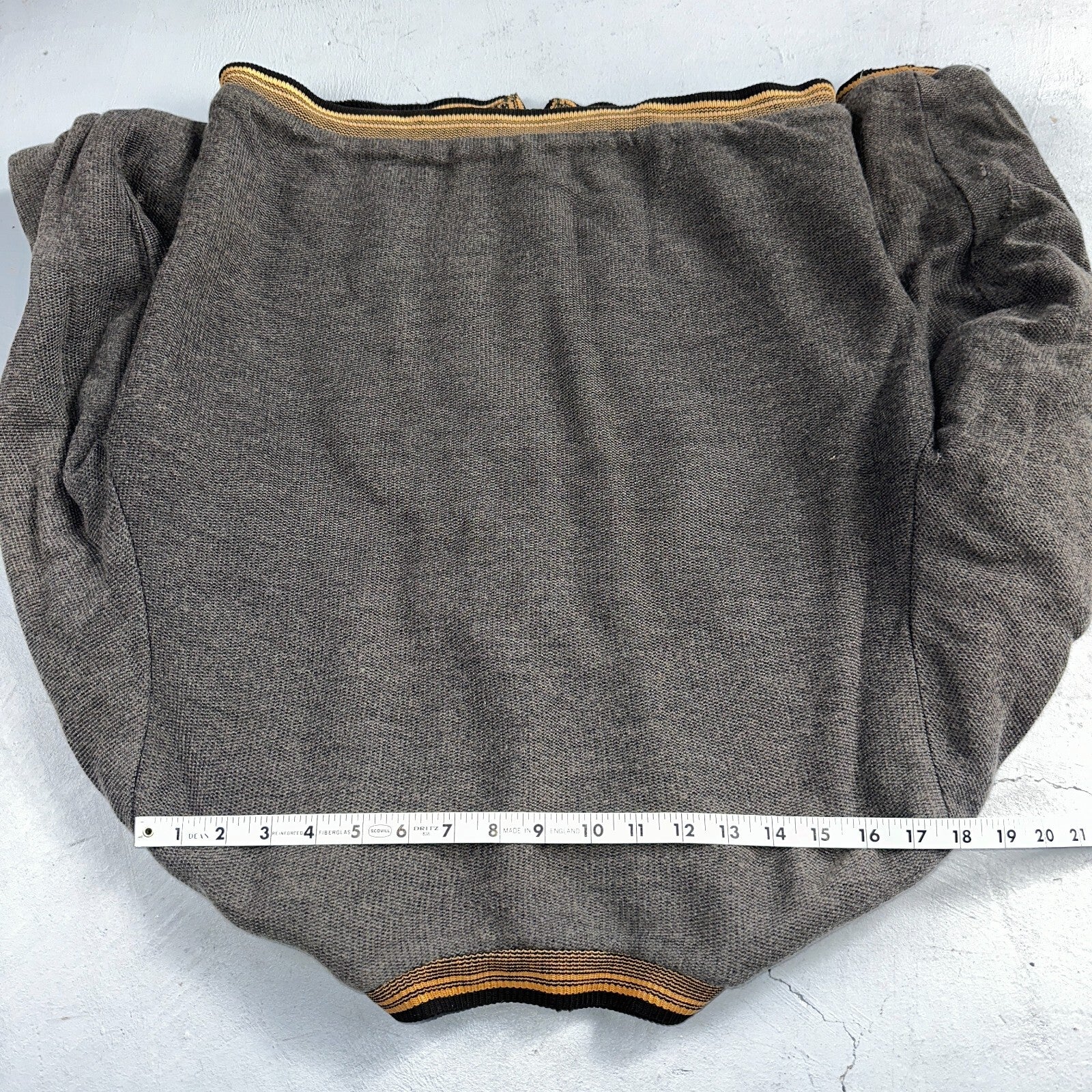VTG 40s Wool Lined Men Zipper Jacket Sweater Salt Pepper Gray 1940s Rockabilly