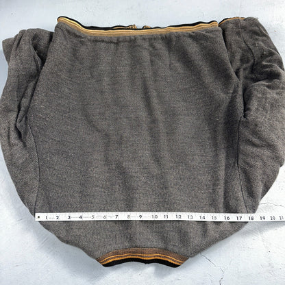 VTG 40s Wool Lined Men Zipper Jacket Sweater Salt Pepper Gray 1940s Rockabilly