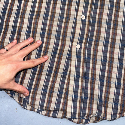 Levis VTG 1980s Button Shirt Mens L Plaid 80s Cowboy Shirt Korea Short Sleeve