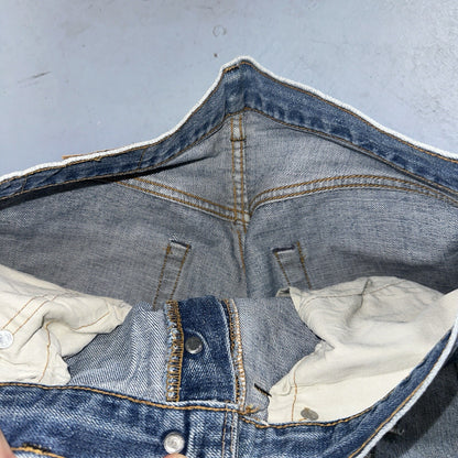 Levis 501 VTG 70s SS Redline Selvedge Jeans XX Blue Med Wash Patched Act 31x28