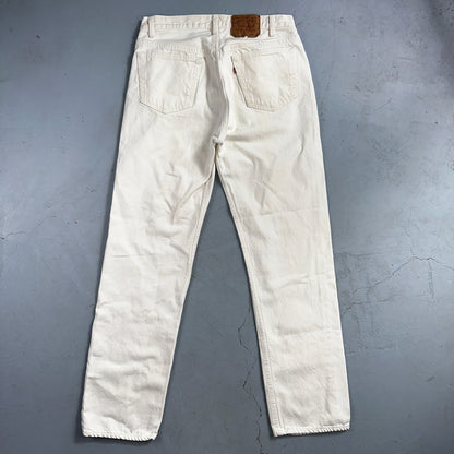 Levis 501 Vintage 80s USA XX Straight Leg Jeans White Light Wash 34x32 Act 31x31
