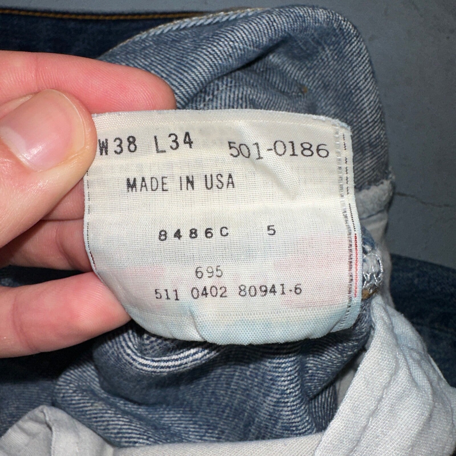Levis 501 Vintage 90s USA XX Straight Leg Jeans Blue Light Wash 38x34 Act 36x32