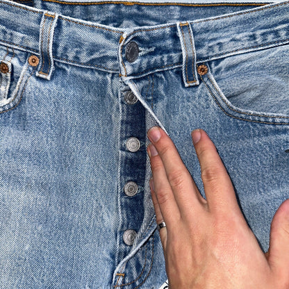 Levis 501 Vintage 90s XX Straight Leg Mexico Jeans 34x36 Light Wash Act 31x30