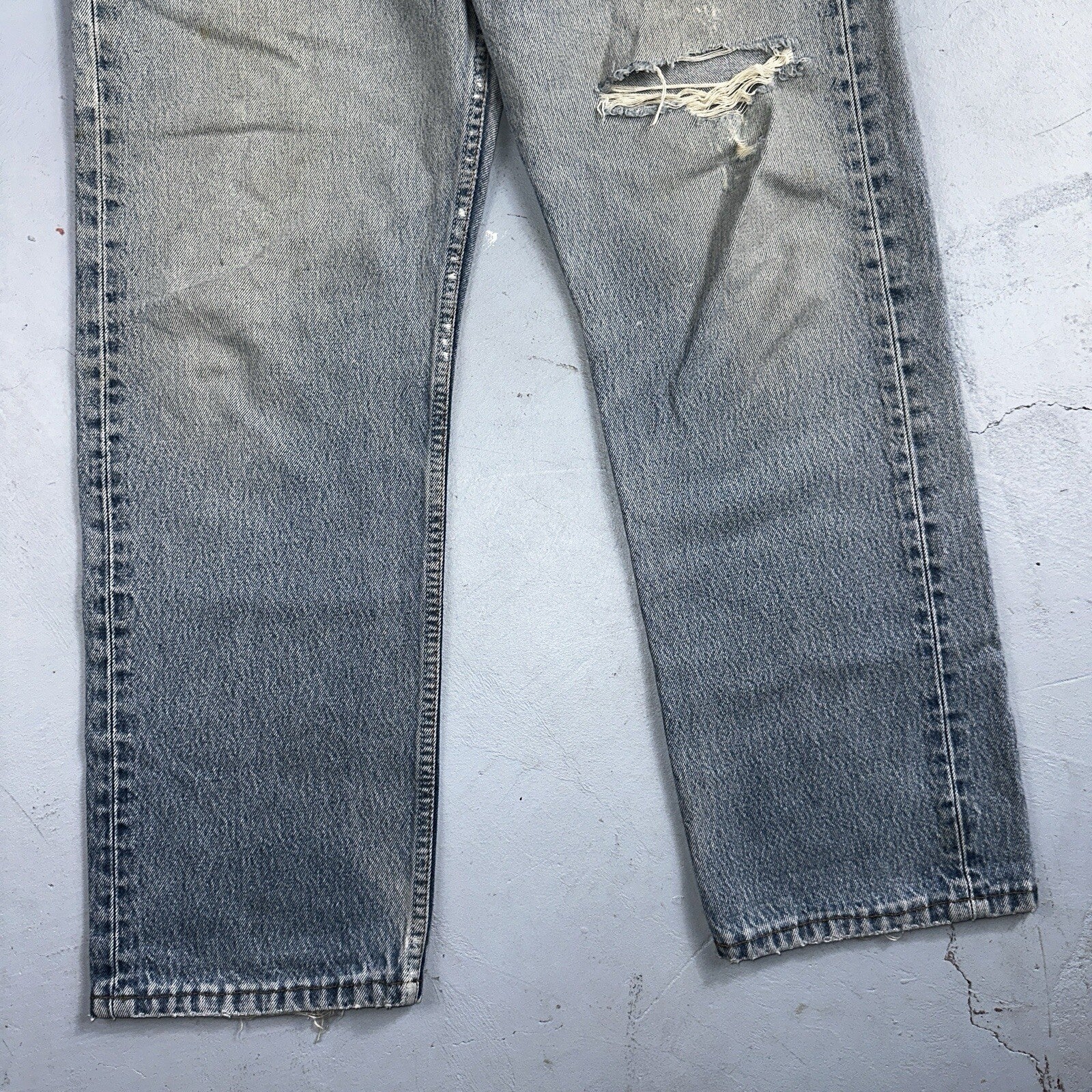 Levis 501 Vintage 90s Mexico Straight Leg Jeans 34x32 Y2K Light Wash Act 33x27