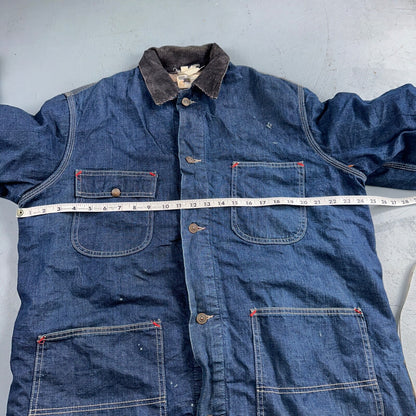 Vintage 60s Hercules Sears Roebuck And Co Denim Chore Jacket Coat Lined Detroit